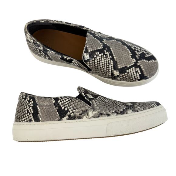 Tory Burch Leather Slip-On Flat Sneakers Snake Animal Print Size 10M - Picture 1 of 10